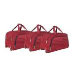 Priority ARC Red Polyester 2 Wheel Duffle Travel Bag Set of 3 (51cm, 56cm, 61cm)