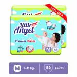 Little Angel Premier Baby Diaper Pants, Medium (28 * 2) - 56 PCS
