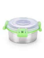 LITEWONDER KITCHEN 10 cm Round Lock-N-Lock Dabbi Insulated Lunch Box Tiffin for Kids, Green