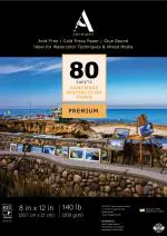 ArtRight Artists' Watercolor Paper A2 300 GSM - 20 Sheets of Handmade Rough Grain Water Colour Papers for Watercolour, Acrylic, Gouache, Ink & Mixed Media