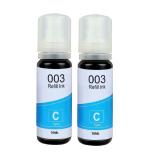 INKSPOT 003 Compatible Refill Ink for Epson L3110, L3150, L3250, L3252 L3115, L3116, L3101, L3210, L3215, L3216, L3151, L3152, L3156, L5190 Printer (Cyan - 2 Bottle)