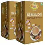 Dhampur Green Instant Gur Masala Chai (Spiced Jaggery Tea) 140g X 2