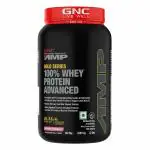 GNC AMP Gold Series 100% Whey Protein Advanced | Lean Muscle Gains | Advanced Fitness Performance | Formulated In USA | 24g Protein | 5.5g BCAA | 4g Glutamine | Delicious Strawberry | 2 lbs