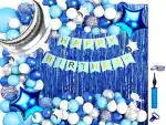 SV Traders Happy Birthday Decoration Blue Theme Specially For Boys/Kids/Girls Combo Kit Of 81 Pcs