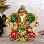 ARTVARKO Handwork Brass Ganesha Idol Statue - 9.5 inch