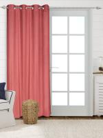 Saral Home Rust Cotton Yarn Blackout 1 Piece Long Door Curtains (4X9 Feet)
