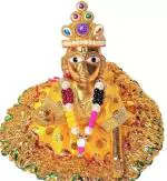 lootnixx Laddu Gopal Statue Pital Brass Murti Kanha ji with pushak Laddu Gopal Thakur Ji Metal ,Metal Laddu Gopal Baby Krishna Bal Gopal Thakurji