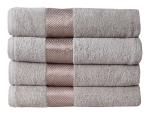 Fash Home International Beige Super Luxury Cotton Bath Towel 70 x 140 cm (Pack Of 4)