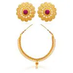 Traditional Wedding Ethnic Maharashtrian Thushi Necklace Set ERG1921,MA105