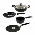 kumaka Siddhi Hard Anodized Gas Compatible Cookware Set - 4 Pcs