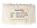 OVG Cable Ties, 4 inch (1000 pcs) White Nylon Zip Self Locking with Heavy Duty