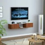 Mercy Engineered Wood Wall Mount TV Unit/ TV Stand/ TV Cabinet/ TV Entertainment Unit (Walnut/White) (Ideal for 60 Inch) (D.I.Y)