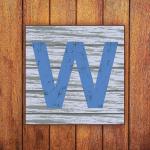 Cvanu Beautiful Art Of MDF Wooden W Letter Alphabet Hanging Board, Size(15x15)cm C_49 (5.9 X 5.9, Multicolor)