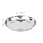 LIMETRO STEEL High Qulaity Stainless Steel Pack of 6 Heavy Gauge Steel Plates / Breakfast Plates / Serving Plates (Diameter : 13 cm , 6 Pieces)