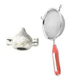 Urban buy Aluminium Gujiya Mould With Stainless Steel Soup Strainer Juice and Multicolour, Pack of 2