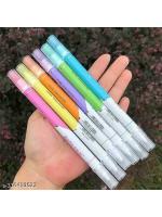 Magic Star Double Head Fluorescent Highlighters - Set of 6 Multicolor Pen Markers