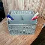 KITCHUB 5 Compartments plastic pen stand | Makeup Storage Organizer Container Stationary Box for Case Pen Pencil Holder (2)