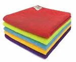 Softspun Multicolor Microfiber Cloth (Pack of 5)