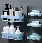 SHOPITECH Wall Mounted Storage Rack Holder Self-Adhesive Wall Shelves Bathroom & Kitchen Shelf