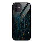 COVERS CART - Blue Lines Gold Dots Glass Back Case for iPhone 12