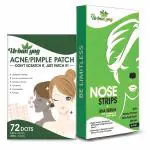 Urban yog Hydrocolloid and Natural Acne Pimple Patch and Nose Strips All Skin Type for Deeply Clean and Rejuvenate - 30 ml and 72 Dots