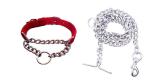 Hundur Store combo pack of Dog Choke collar 1.25 inch with 6 No.Stainless Steel Dogs Chain