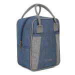 ADIRSA Lb3016 Women Men Adults Nylon Canvas Insulated Lunch Bag For Office School Eco Friendly Reusable & Washable (Navy Blue), 5 liter