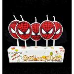 SHANAYA Decorative Colourful Spiderman Candles Set (Pack of 5)