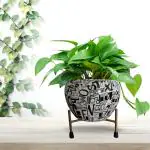 CINAGRO Metal Flower Vase Planter Pot, Pots for Plants, Plant Pots for Home Decoration, Succulent Pot, Indoor Planter Balcony Garden Decor (Size: 6X6 inch) Style: Alphabet Sphere