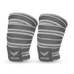 XTRIM Unisex Knee Wraps - Knee Stabilizer - Knee Bands - Knee Support for Sports, Squats, and Heavy Lifting, Washable Fabric (2 Meters Long, Set of 2, Grey)