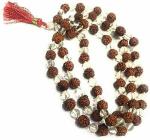 Feel Touch Mart atural Rudraksha Mala 108+1 Beads Japa Rosary Spiritual mala for Men & Women (Rudraksh & Spathik Mala)