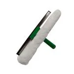 TARGET HYGIENE Cleaning Combi Mop Head Blue (2 in 1)| Window Cleaner Tool - 2 in 1 Glass Washer Kit- Microfiber Washing Head- Rubber Hand Squeegee | 35 cm Glass Wiper Set (White, Medium)