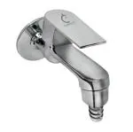 CUROVIT Aria Smart Brass Nozzle BIB Cock TAP with Chrome Finish Short Body Tap with Wall Flange for Kitchen/Bathroom Fitting