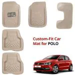 AllExtreme EXCM5PB 3D Car Floor Mat for Volkswagen Polo (Set of 5, Beige)