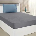 BEDCOV Mattress Protector Bamboo Waterproof Bed Protector Mattress Topper for King Size 72x78 Inch - Grey