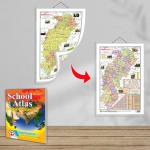 GOWOO 2 IN 1 CHATTISGARH POLITICAL AND PHYSICAL Map IN HINDI and SCHOOL ATLAS LATEST EDITION (ENGLISH) - ART PAPER | Set of 1 Chart + 1 Atlas