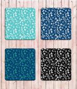 Whats Your Kick Sea Shell And Anchor Birds Printed Set of 4 Coaster With Metal Stand