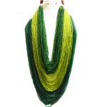 JAYA VISION ENTERPRISES Multiline green shade Glass seed beads long Necklace