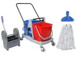 TARGET HYGIENE Double Bucket Down Press Wringer Trolley |Double Mop Bucket Down Press Wringer Trolley Free with Wet Mop Clip & Wet Mop Refoll (350 GM) - 40 Liter