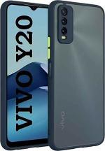 TRIFTY Vivo Y20, Y20i Blue Polycarbonate Shockproof Camera Protection Smoke Case Cover