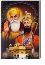 Surmul Multicolor Sunboard Medium Guru Govind Singh With Shree Guru Nanak Dev Ji Self Adhesive Sticker
