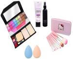 BALAAN'S BEAUTY BAZAAR Makeup Eyeshadow Kit, Primer, Fixer, 2Puff and 7 pcs Brush Makeup Combo Pack
