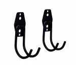 Rich Basket Heavy Duty Wall Mount Iron Hooks Hose Pipe Hanger Garage Storage Utility Hooks Organizer Heavy Duty Wall Mount Iron Hooks Bulk Items Hanger (Pack of 2, Color- Black)