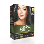 Elina Henna Based Hair Color Powder | Hair Color for Men & Women | Full Coverage of Grey Hair | Long Lasting | No Ammonia & No Barium | Pack of 6 (10g Each) (Black)