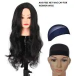 AHS Hair Wig For Women Synthetic Hair Cosplay Long Curly Wavy Natural Black Wigs Costume Fancy Party cosplay wigs soft hair wig (BLACK)