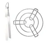 Urban Buy Stainless Steel Roti Chimta Tong With Stainless Steel Kadai | Cooker Stand and Multicolour, Pack of 2