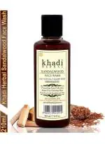 Khadi Herbal Sandalwood Face wash/Chandan For Radiance And Glow 210ML (Pack Of-1)