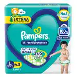 Pampers All Round Protection Diaper Pants | Large (L) - 64 diapers| SUP-Jumbo Pack