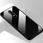 Trifty (Glass Back Oneplus 6 Black) Luxurious Toughened Glass Back Case with Shockproof TPU Bumper Case Cover for Oneplus 6 / 1+6 (Black)