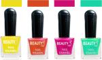 OUR Beauty Multicolor High Quality Quick Dry Long Lasting Hd Colors Nail Polish Pcs Vc10, 32 ml (Set Of 4)